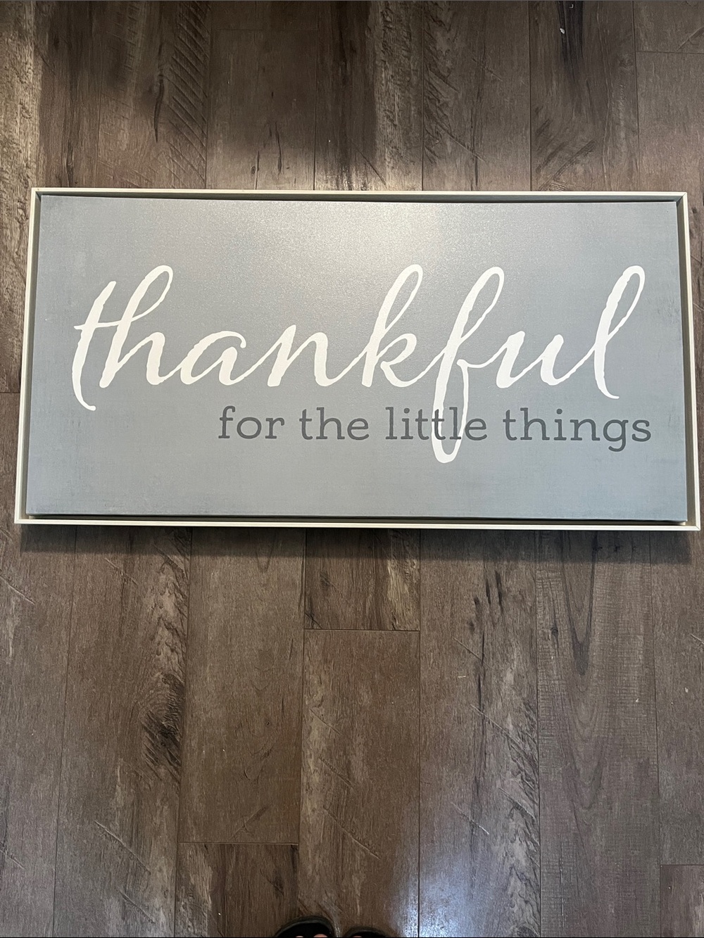 Hobby Lobby Thankful Wall Art in Gray and White